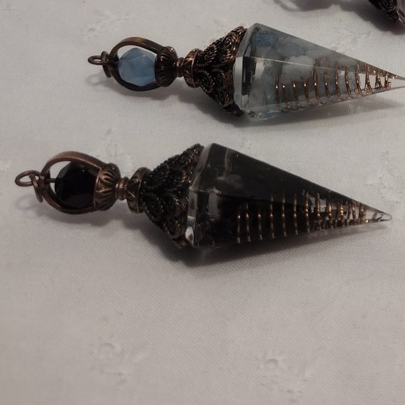 Black Agate Chip Crystal Pendulum - Picture 3 of 6